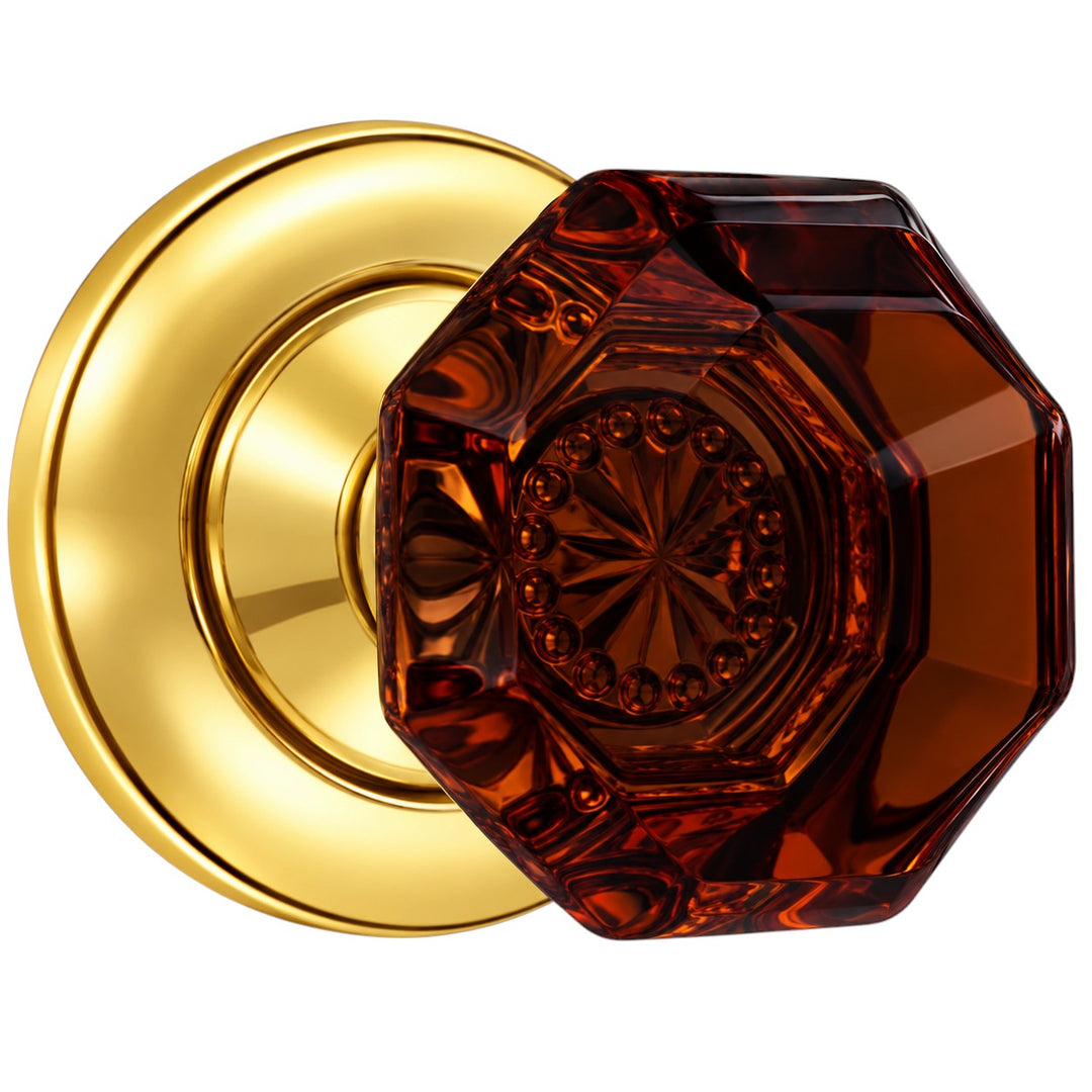 Magnifique® Classic Door Set with Amber Glass Knobs (Several Finishes Available)