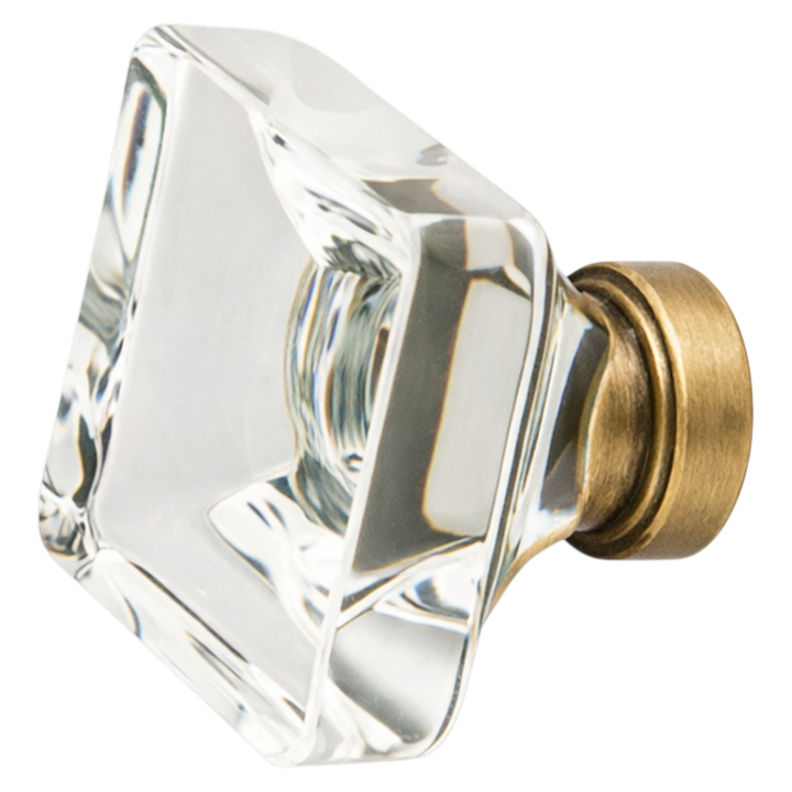 1 5/8 Inch Clear Crystal Glass Lido Cabinet & Furniture Knob