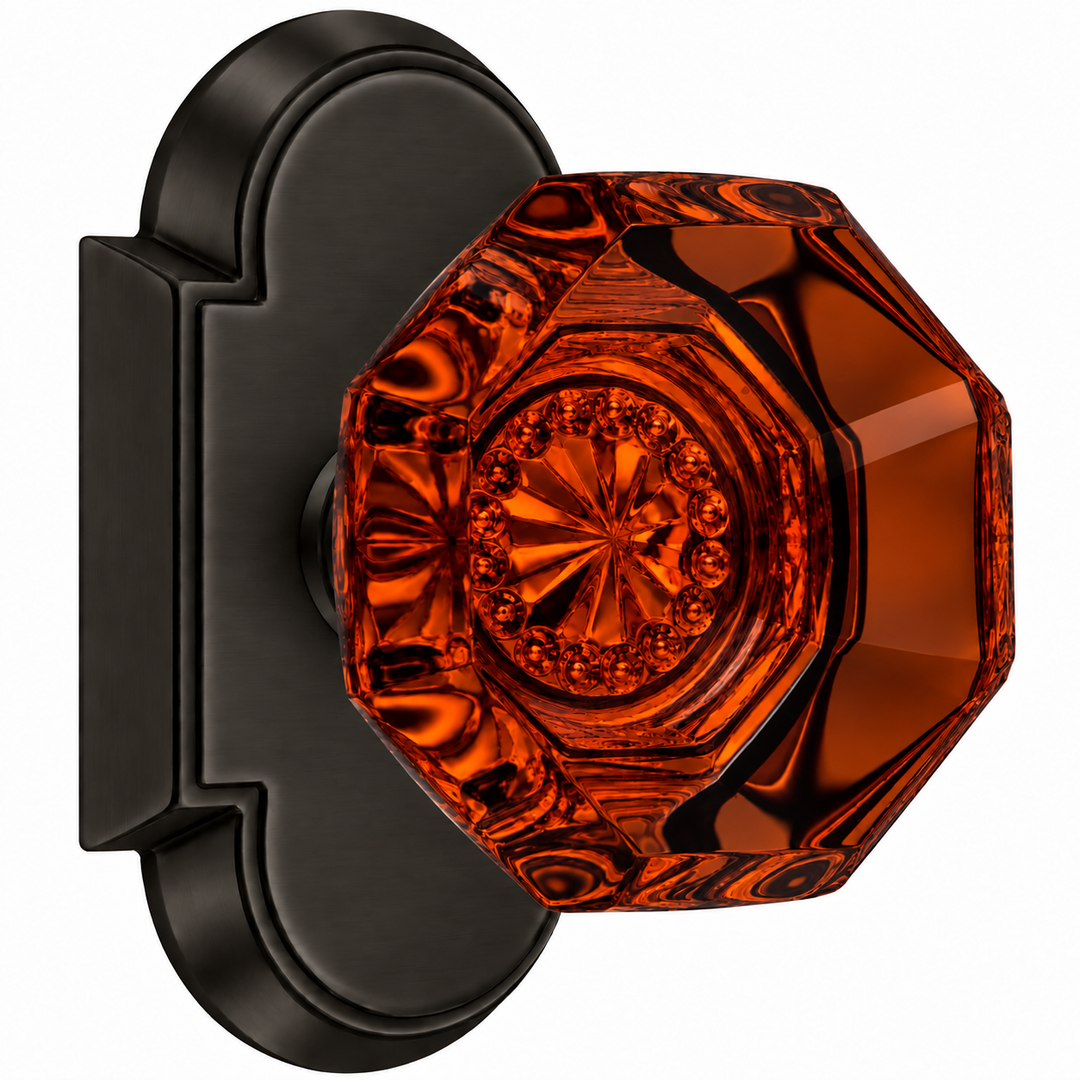 Magnifique® Arched Door Set with Amber Glass Knobs (Several Finishes Available)