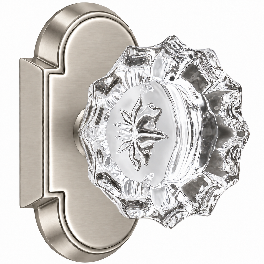 Magnifique® Arched Door Set with Crystal Fluted Knobs (Several Finishes Available)