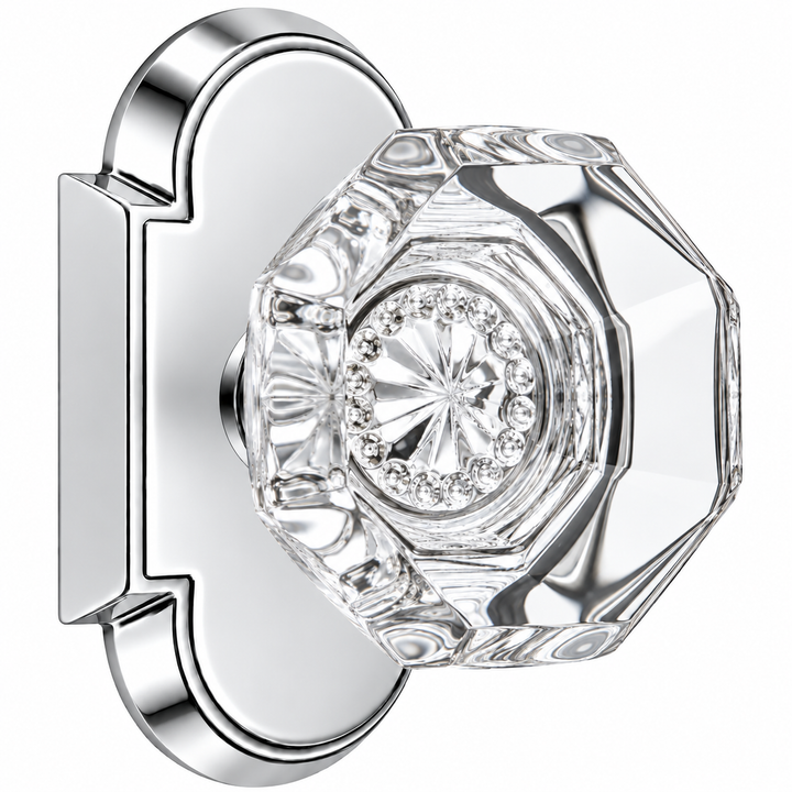 Magnifique® Arched Door Set with Crystal Octagon Knobs (Several Finishes Available)