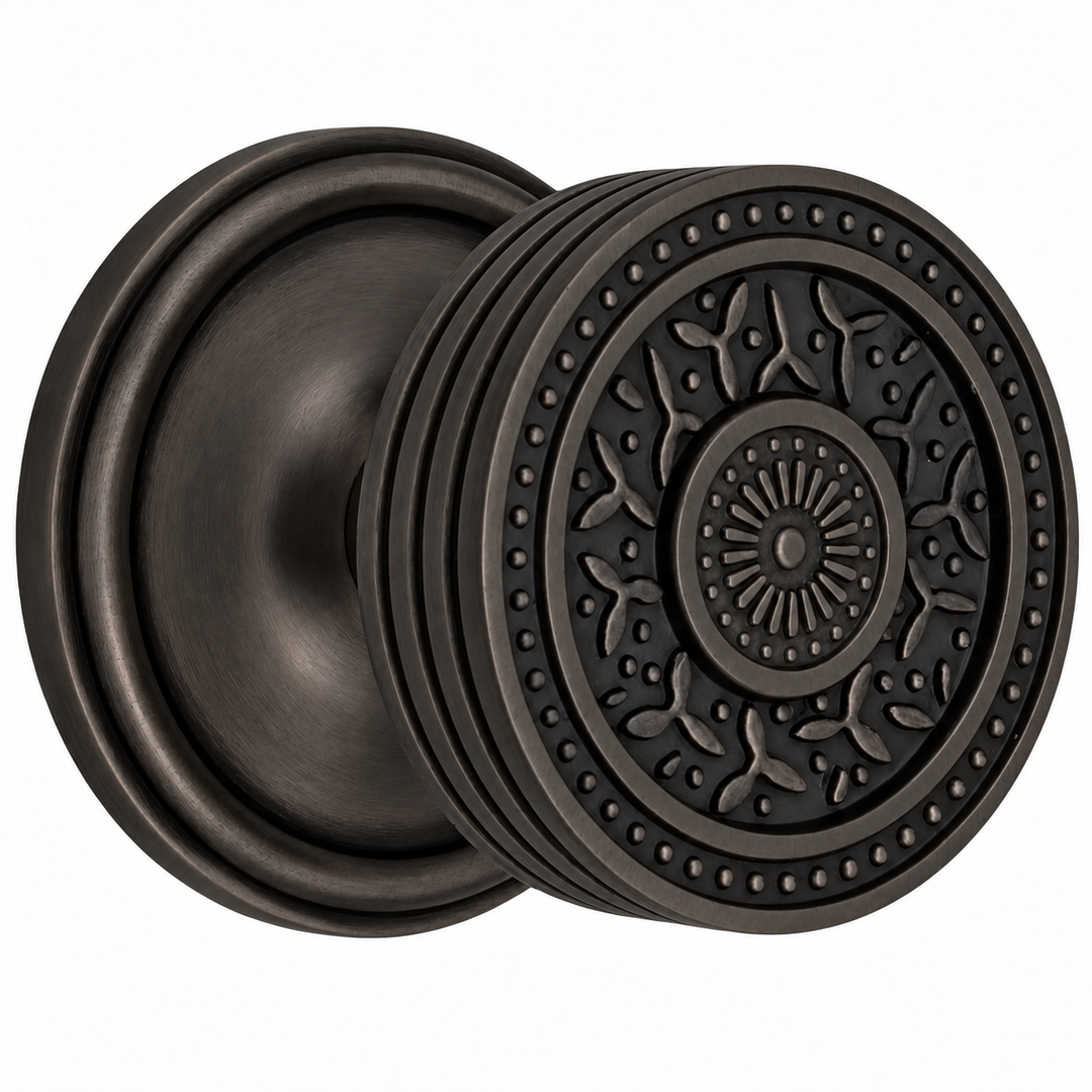 Traditional™ Rosette Door Set with Rice Pattern Door Knobs (Several Finishes Available)