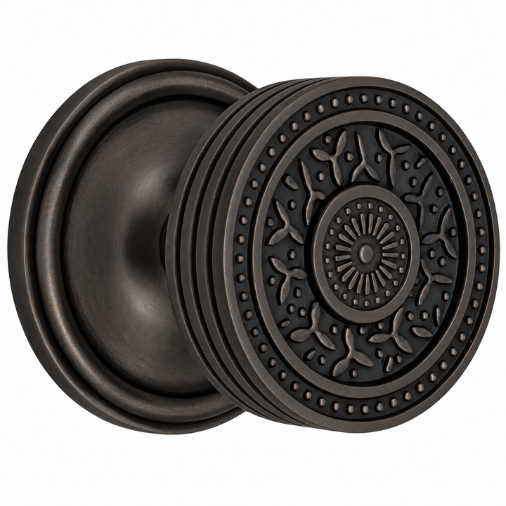 Traditional™ Rosette Door Set with Rice Pattern Door Knobs (Several Finishes Available)