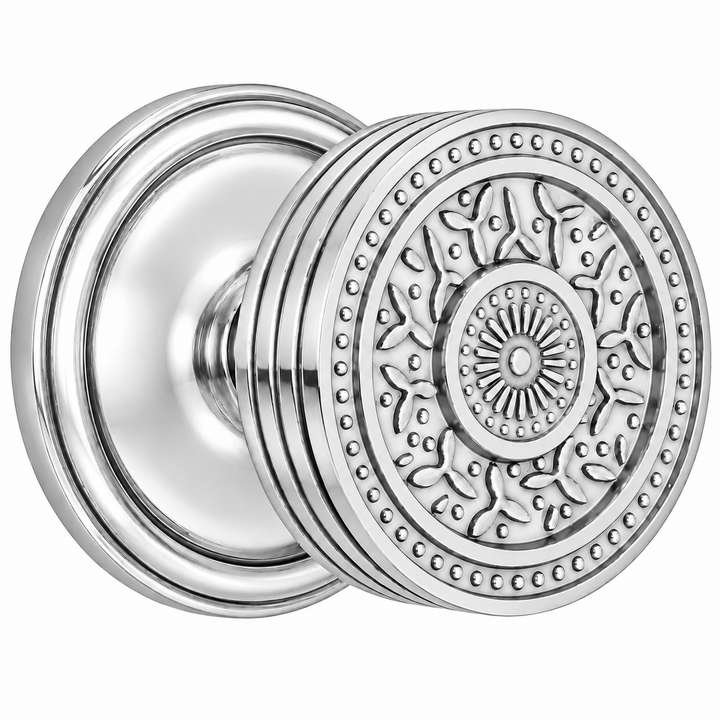 Traditional™ Rosette Door Set with Rice Pattern Door Knobs (Several Finishes Available)