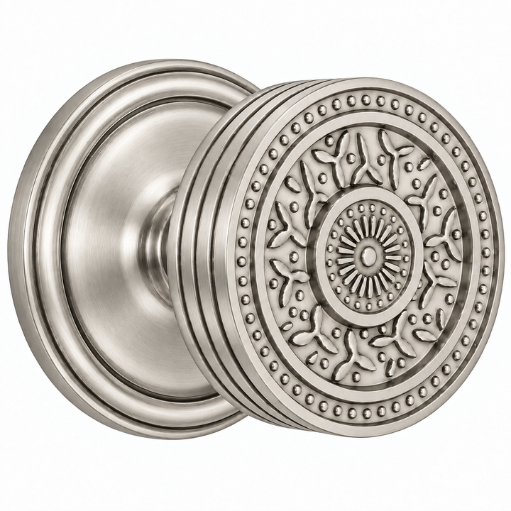 Traditional™ Rosette Door Set with Rice Pattern Door Knobs (Several Finishes Available)