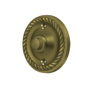 ##Antique Hardware## 2 1/4 Inch Diameter Solid Brass Doorbell Button