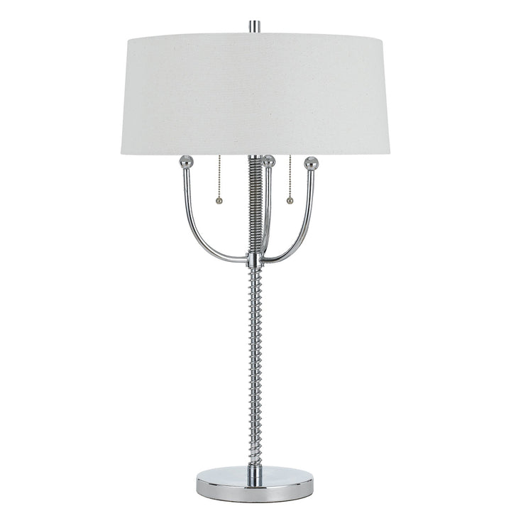 Antique Hardware 60W X 2 LESINAMETAL  FLOOR LAMP WITH LINEN SHADE Table Lamp