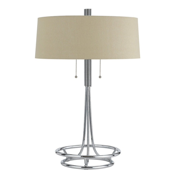 Antique Hardware 60W X 2 LECCEMETAL  TABLE LAMP WITH BURLAP SHADE Table Lamp