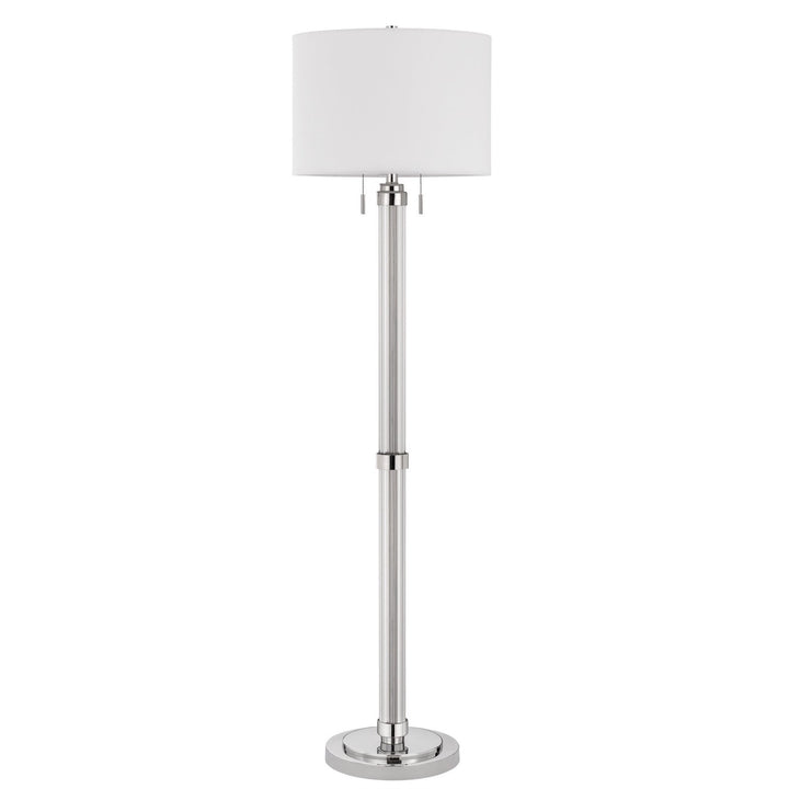 ##Antique Hardware## 60W X 2 MONTILLA METAL/ACRYLIC FLOOR LAMP WITH FABRIC SHADE