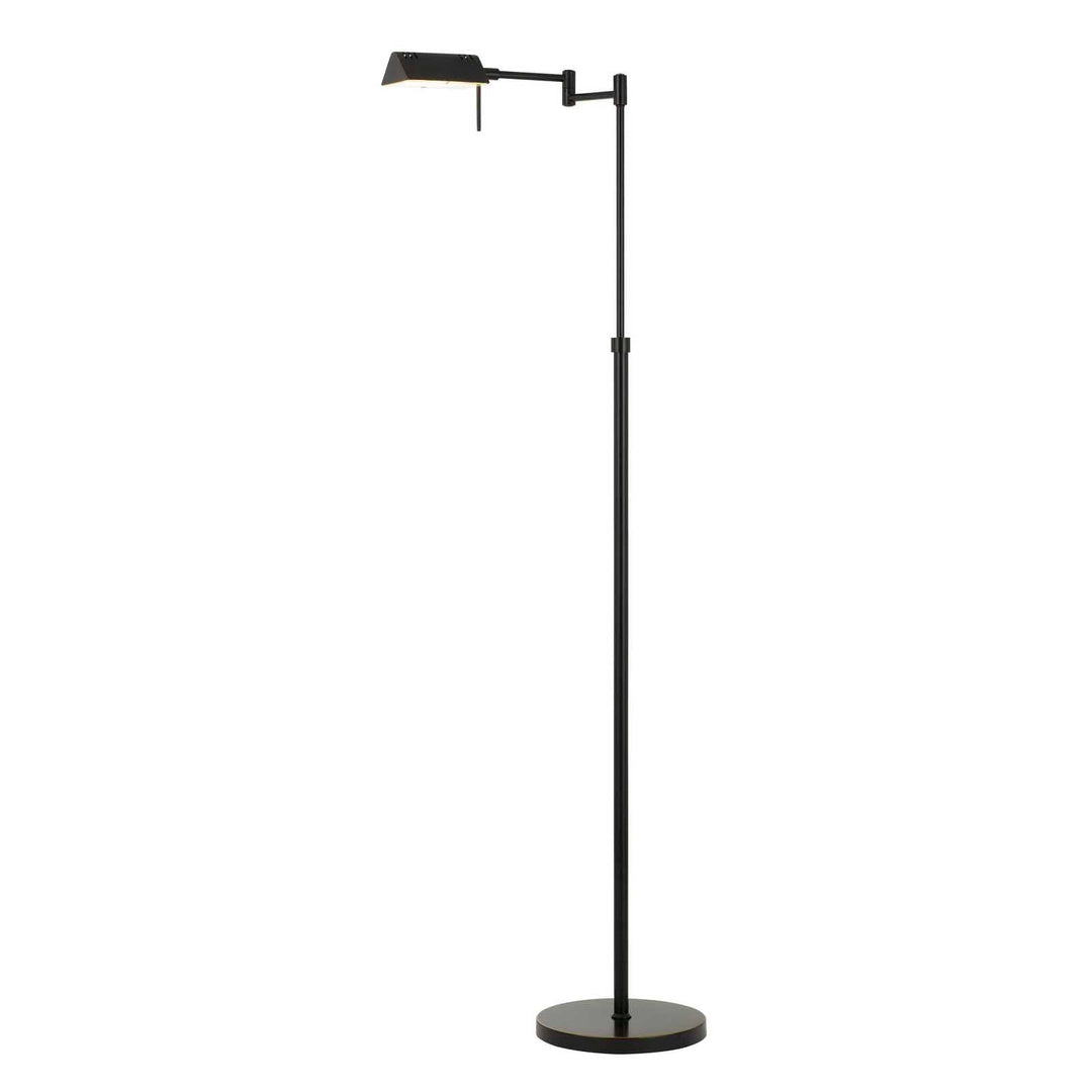 ##Antique Hardware## CLEMSON METAL LED 10W, 780 LUMEN, 3K PHARMACY SWING ARM ADJUSTABLE FLOOR LAMP WITH DIMMER SWITCH