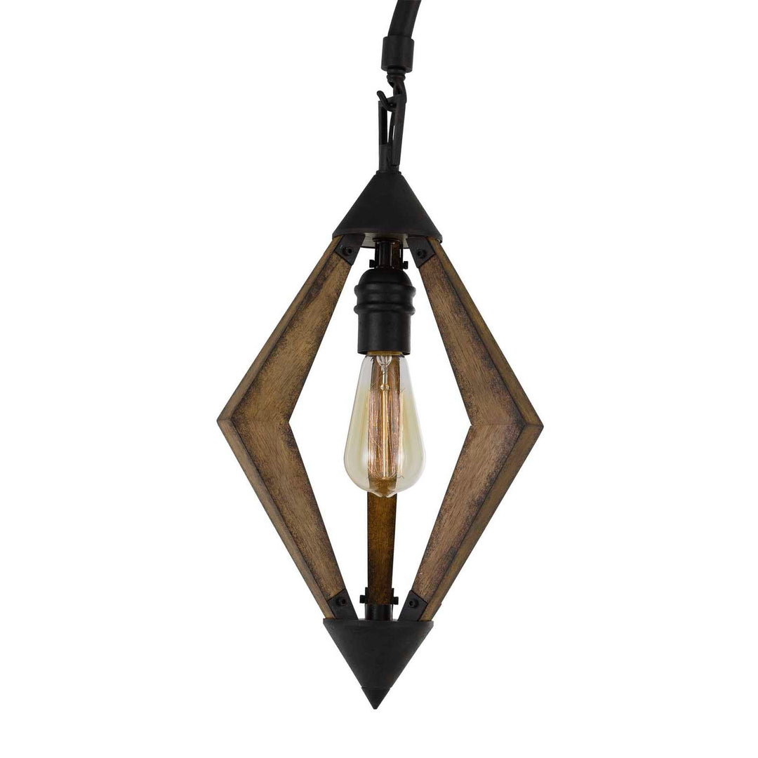 ##Antique Hardware## VALENCE 60W METAL/PINE WOOD DOWN BRIDGE FLOOR LAMP (EDISON BULB INCLUDED)