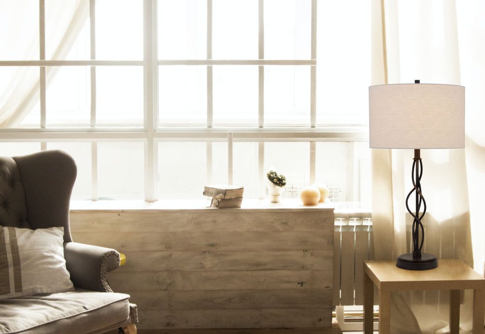 ##Antique Hardware## ANTONY 150W 3 WAY METAL TABLE LAMP
