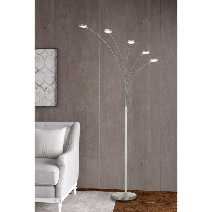 ##Antique Hardware## CREMONA INTEGRATED LED METAL ARC FLOOR LAMP