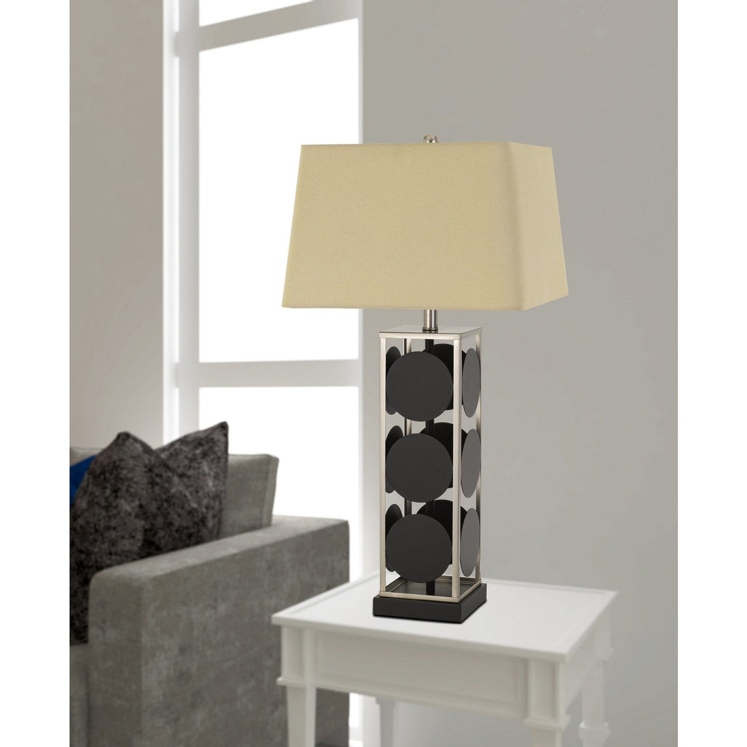 Antique Hardware HANSON METAL TABLE LAMP WITH SQUARE FABRIC SHADE Table Lamp