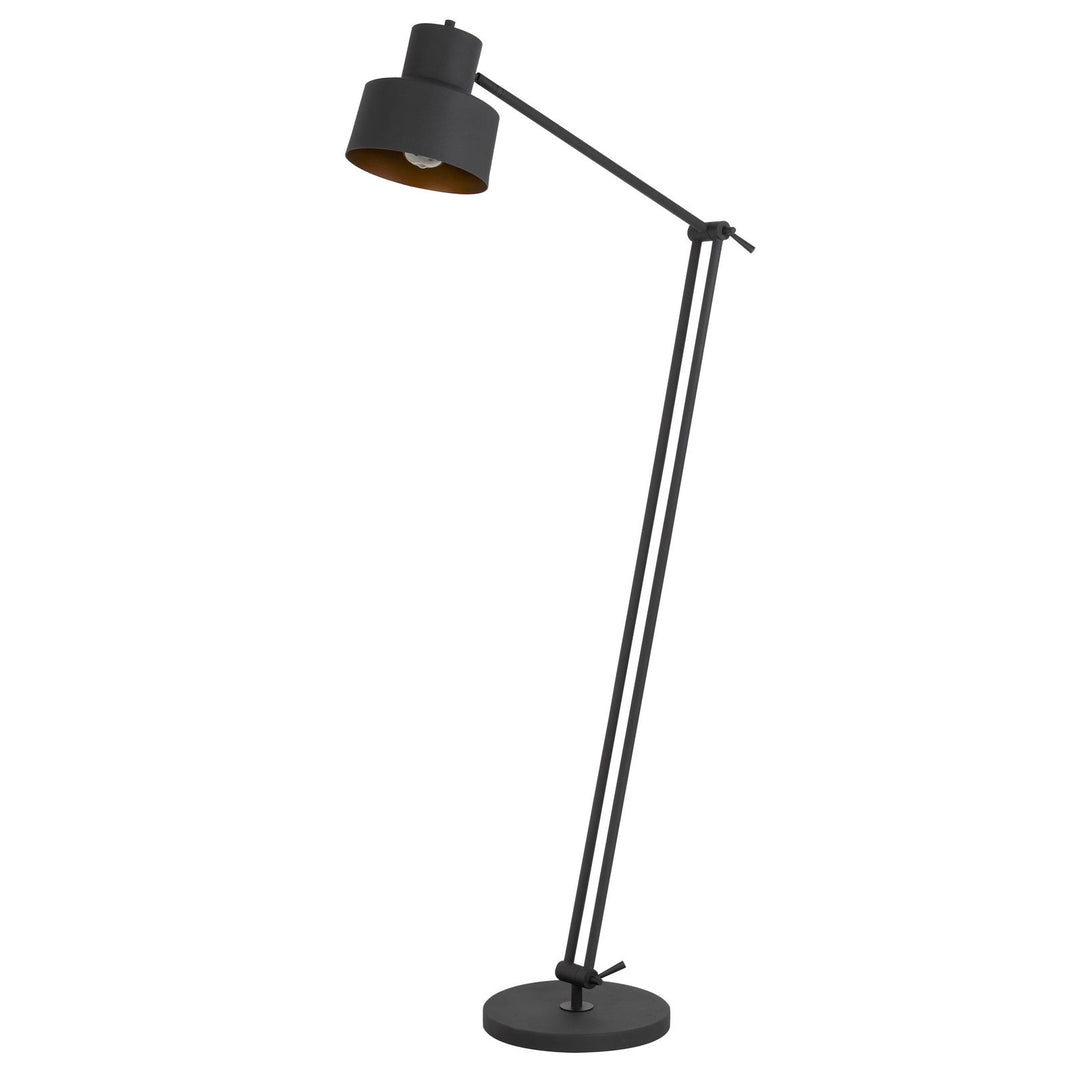 Antique Hardware 60W DAVIDSON METAL FLOOR LAMP WITH WEIGHTED BASE, ADJUSTABLE UPPER AND LOWER ARMS. ON OFF SOCKET SWITCH Floor Lamp
