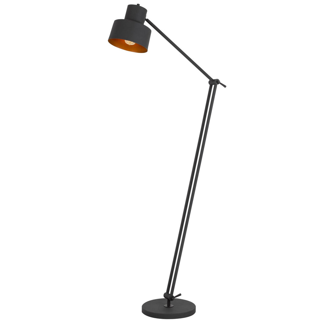 Antique Hardware 60W DAVIDSON METAL FLOOR LAMP WITH WEIGHTED BASE, ADJUSTABLE UPPER AND LOWER ARMS. ON OFF SOCKET SWITCH Floor Lamp