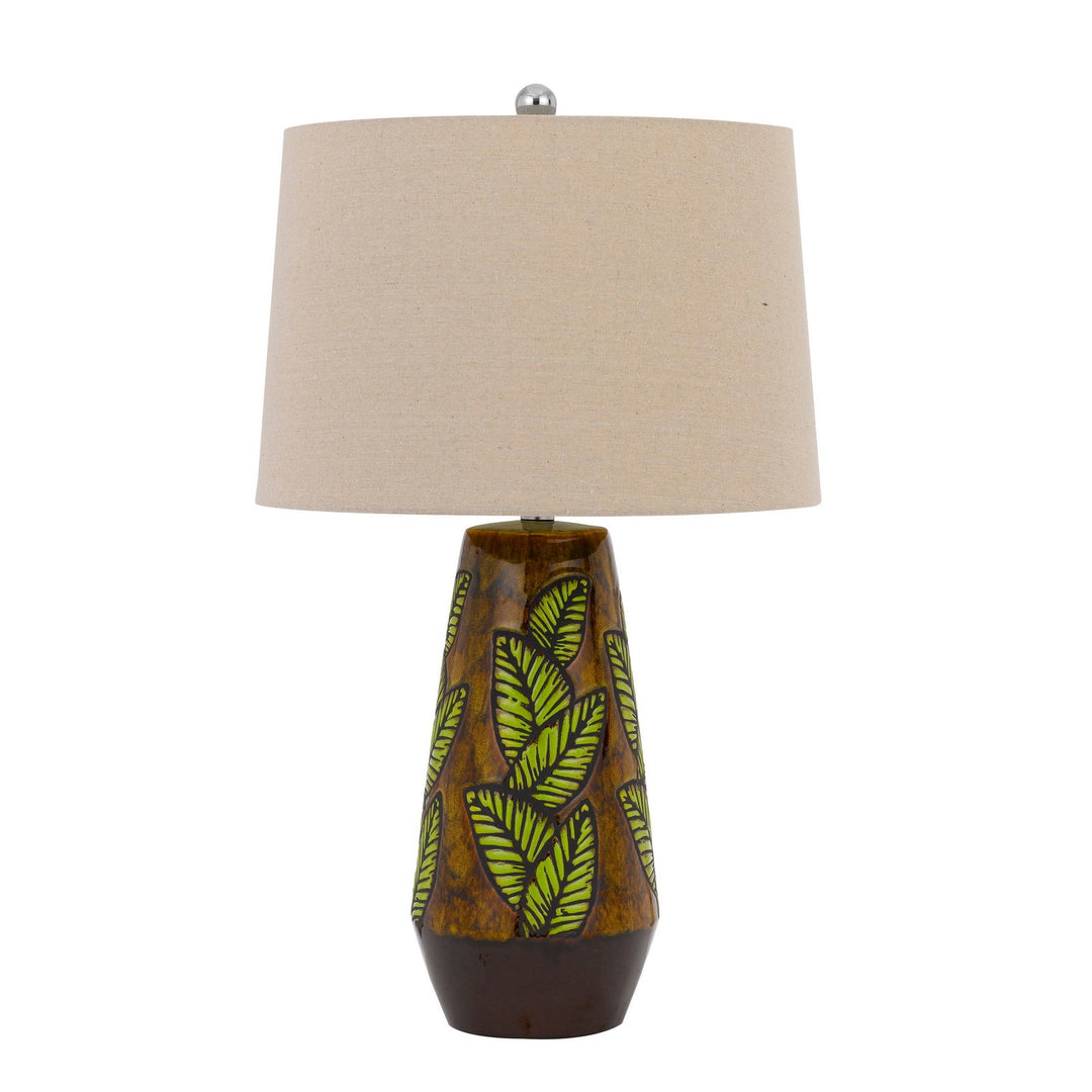 Antique Hardware 150W 3 WAY HANSON CERAMIC TABLE LAMP WITH HARDBACK TAPER LINEN DRUM SHADE Table Lamp