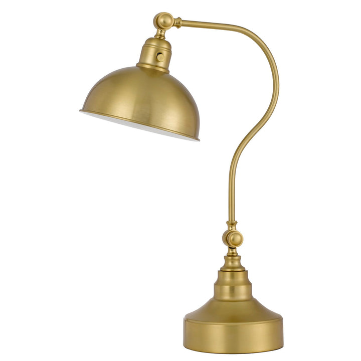 ##Antique Hardware## INDUSTRIAL ADJUSTABLE METAL DOWNBRIDGE DESK LAMP WITH HALF DOME METAL SHADE