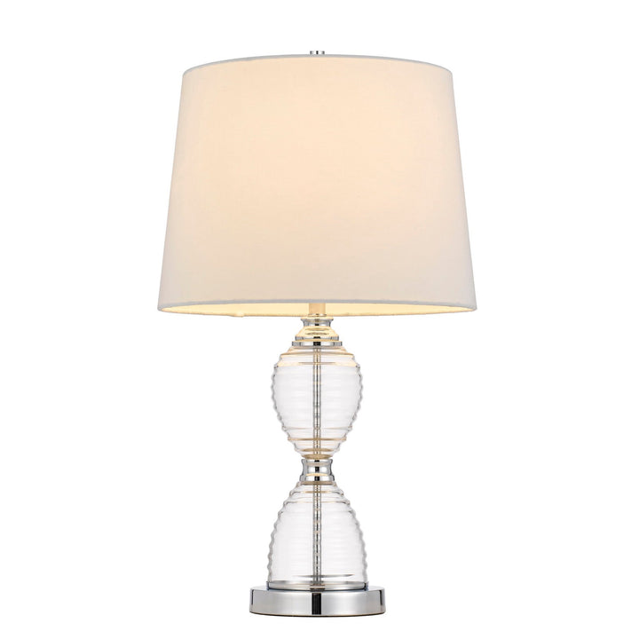 Antique Hardware EDEN GLASS TABLE LAMP WITH TAPER DRUM HARDBACK SHADE Floor Lamp