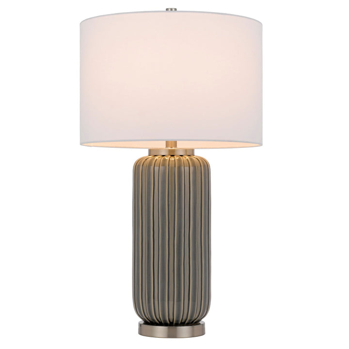 ##Antique Hardware## RODANO CERAMIC TABLE LAMP WITH HARDBACK DRUM SHADE