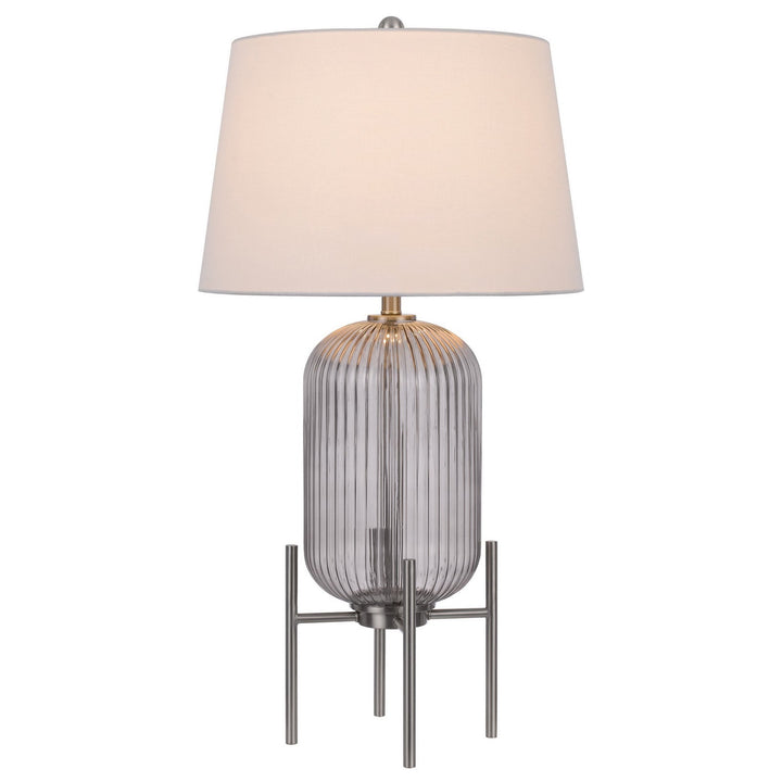 ##Antique Hardware## 150W 3 WAY BELLEVILLE FLUTED GLASS TABLE LAMP
