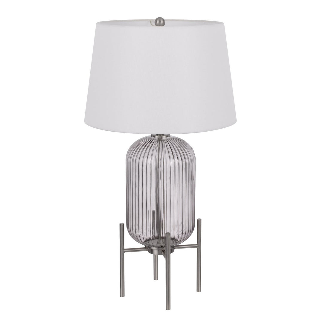 ##Antique Hardware## 150W 3 WAY BELLEVILLE FLUTED GLASS TABLE LAMP
