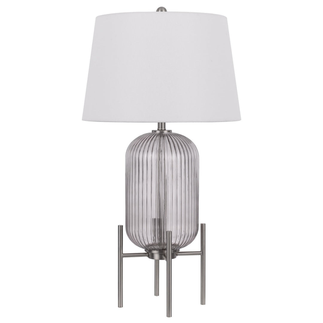 ##Antique Hardware## 150W 3 WAY BELLEVILLE FLUTED GLASS TABLE LAMP