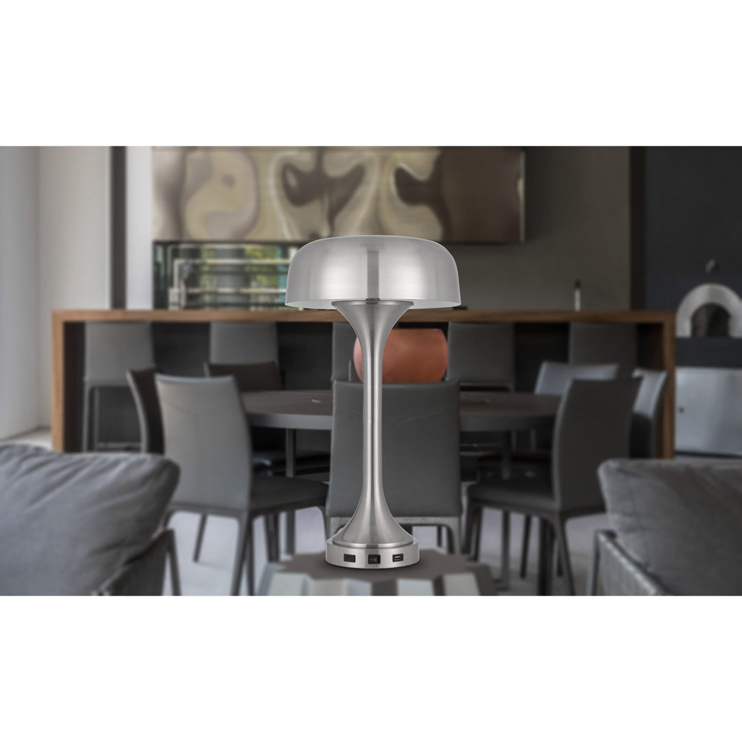 Antique Hardware 40W X 2 MUSHROOM CLOUD METAL DESK LAMP WITH 1 USB AND 1 TYPE C USB CHARGING PORTS Table Lamp