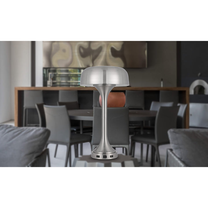 Antique Hardware 40W X 2 MUSHROOM CLOUD METAL DESK LAMP WITH 1 USB AND 1 TYPE C USB CHARGING PORTS Table Lamp