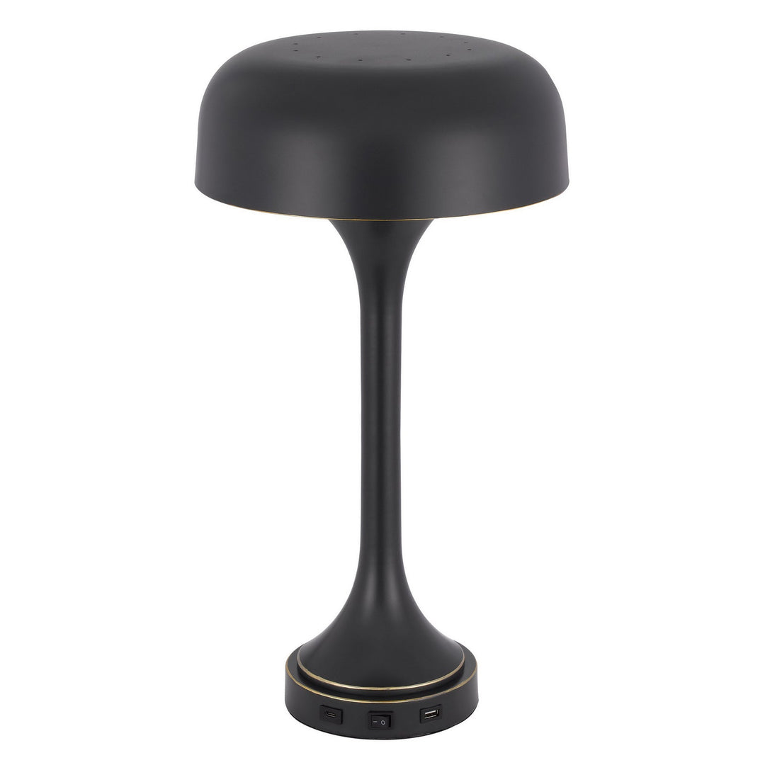 ##Antique Hardware## 40W X 2 MUSHROOM CLOUD METAL DESK LAMP WITH 1 USB AND 1 TYPE C USB CHARGING PORTS