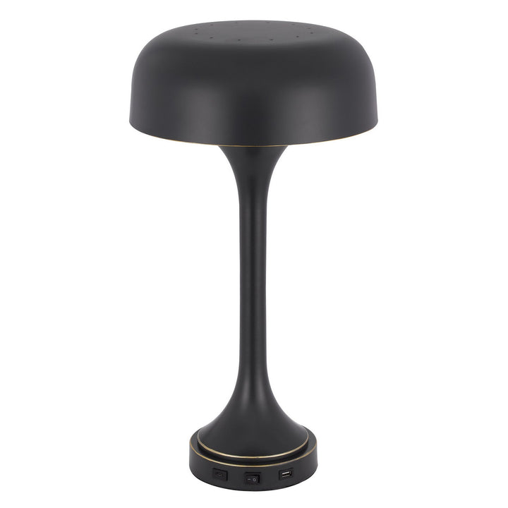 ##Antique Hardware## 40W X 2 MUSHROOM CLOUD METAL DESK LAMP WITH 1 USB AND 1 TYPE C USB CHARGING PORTS