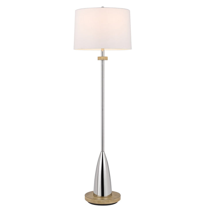 ##Antique Hardware## 150W 3 WAY LOCKPORT METAL FLOOR LAMP WITH RUBBER WOOD BASE