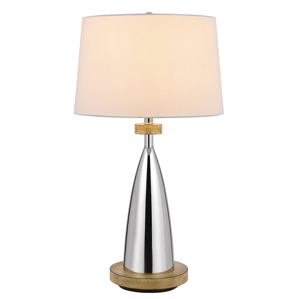 Antique Hardware 150W 3 WAY LOCKPORT METAL TABLE LAMP WITH FAUX WOOD FINISH Table Lamp