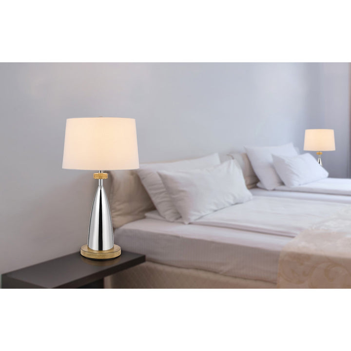 Antique Hardware 150W 3 WAY LOCKPORT METAL TABLE LAMP WITH FAUX WOOD FINISH Table Lamp