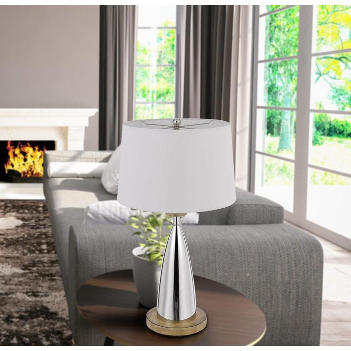 Antique Hardware 150W 3 WAY LOCKPORT METAL TABLE LAMP WITH FAUX WOOD FINISH Table Lamp