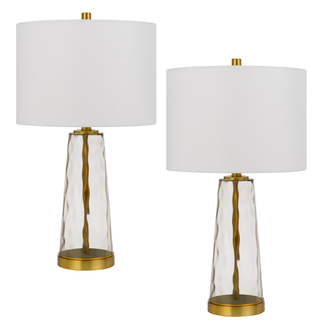 ##Antique Hardware## 100W HEBER GLASS TABLE LAMP. PRICED AND SOLD AS PAIRS