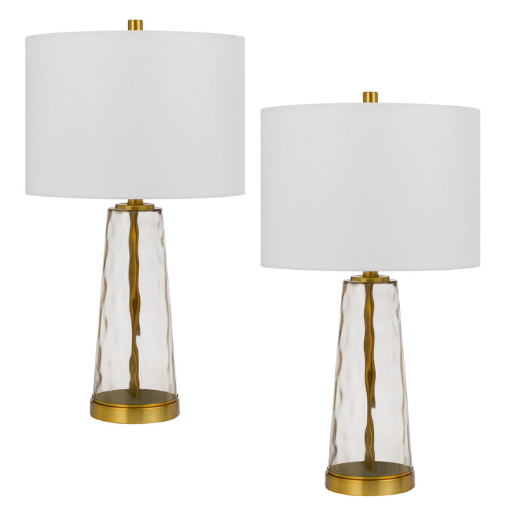 ##Antique Hardware## 100W HEBER GLASS TABLE LAMP. PRICED AND SOLD AS PAIRS