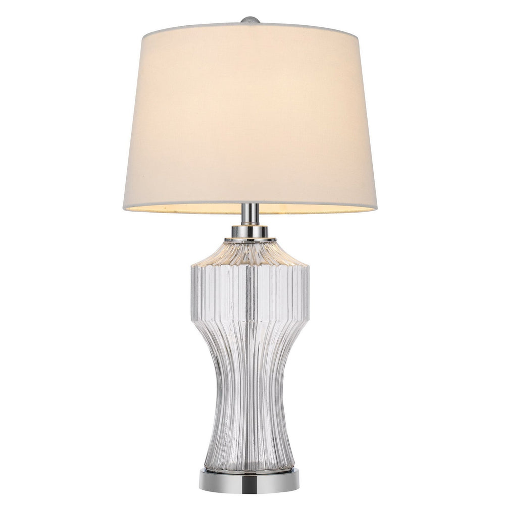 Antique Hardware 100W 3 WAY RESTON COLUMN GLASS TABLE LAMP Table Lamp