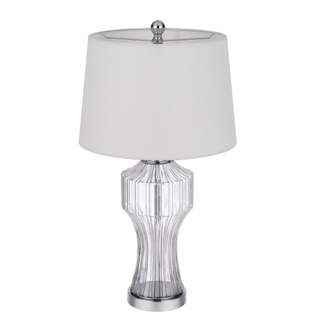 Antique Hardware 100W 3 WAY RESTON COLUMN GLASS TABLE LAMP Table Lamp