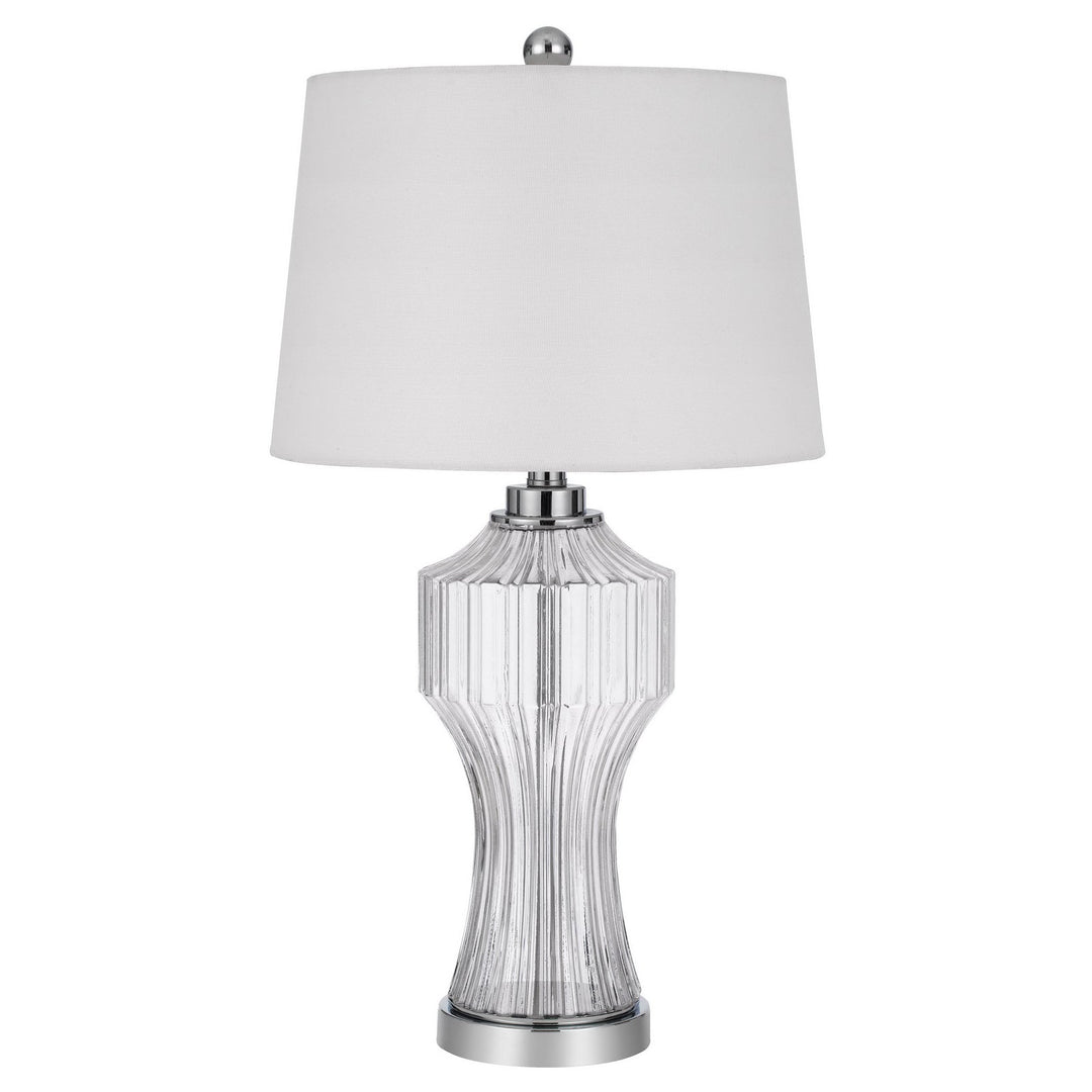 Antique Hardware 100W 3 WAY RESTON COLUMN GLASS TABLE LAMP Table Lamp