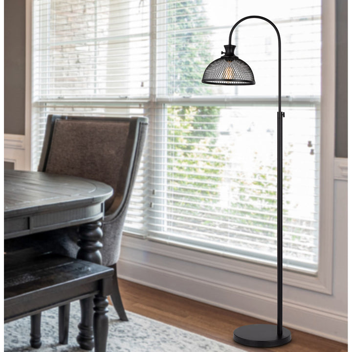 Antique Hardware 60W LEWISTON METAL DOWNBRIDGE ADJUSTABLE FLOOR LAMP WITH MESH SHADE Floor Lamp