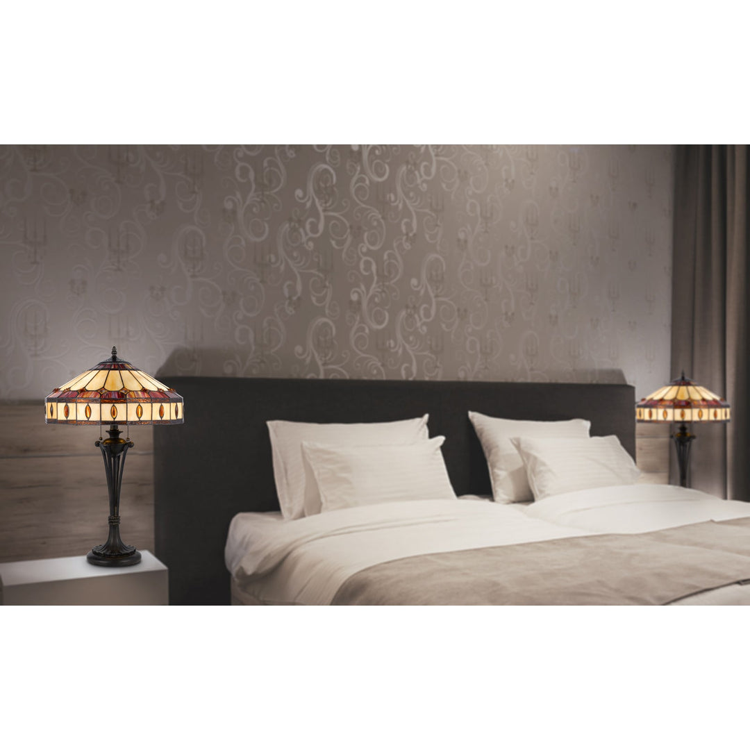 ##Antique Hardware## 60W X 2 TIFFANY TABLE LAMP
