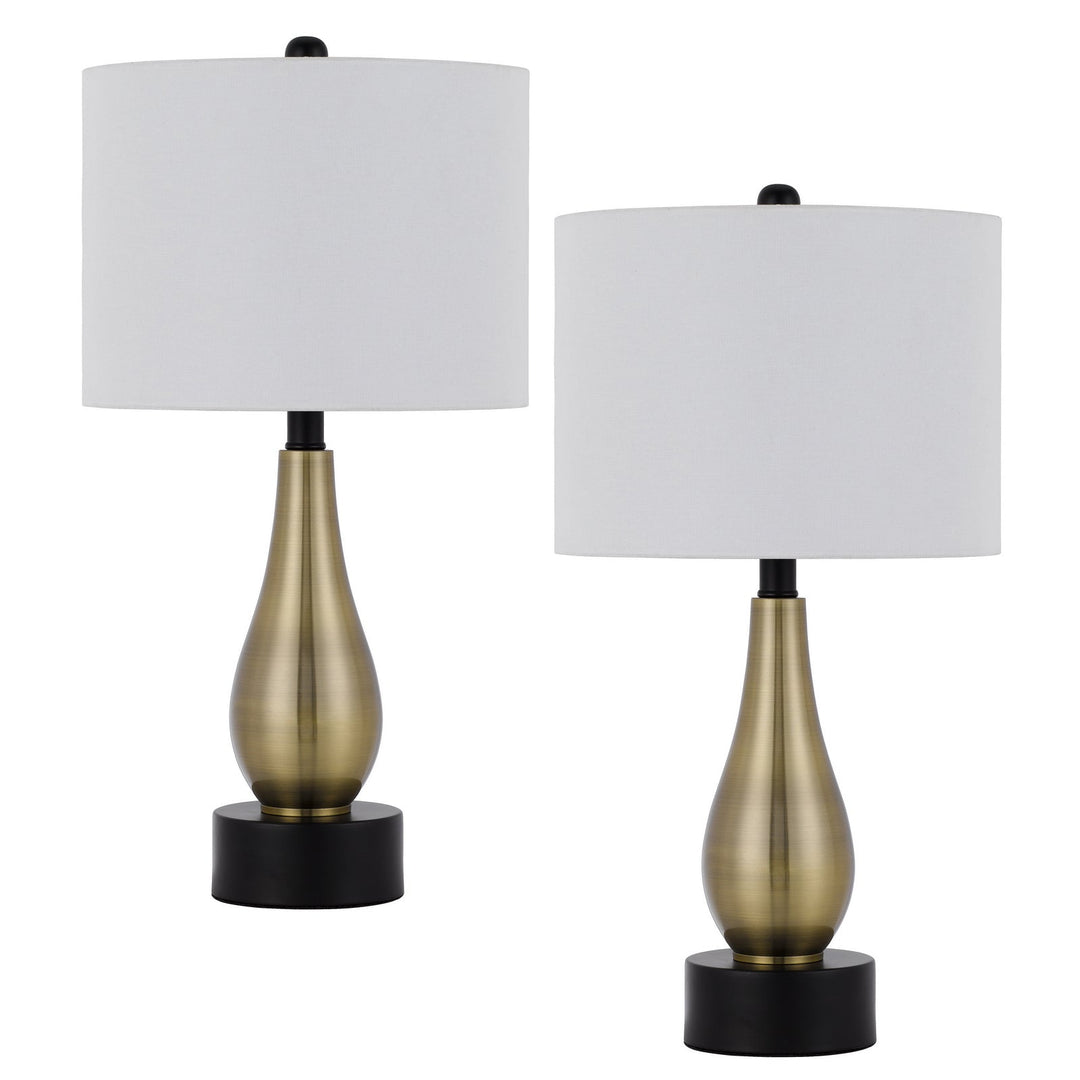 Antique Hardware 100W ASHLAND METAL TABLE LAMP WITH HARDBACK DRUM FABRIC SHADE (SOLD AS PAIRS) Table Lamp