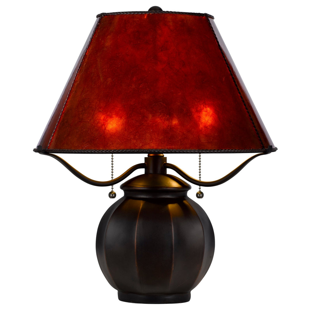 ##Antique Hardware## 60W X 2 INDIO METAL/RESIN MICA TABLE LAMP WITH PULL CHAIN SWITCH