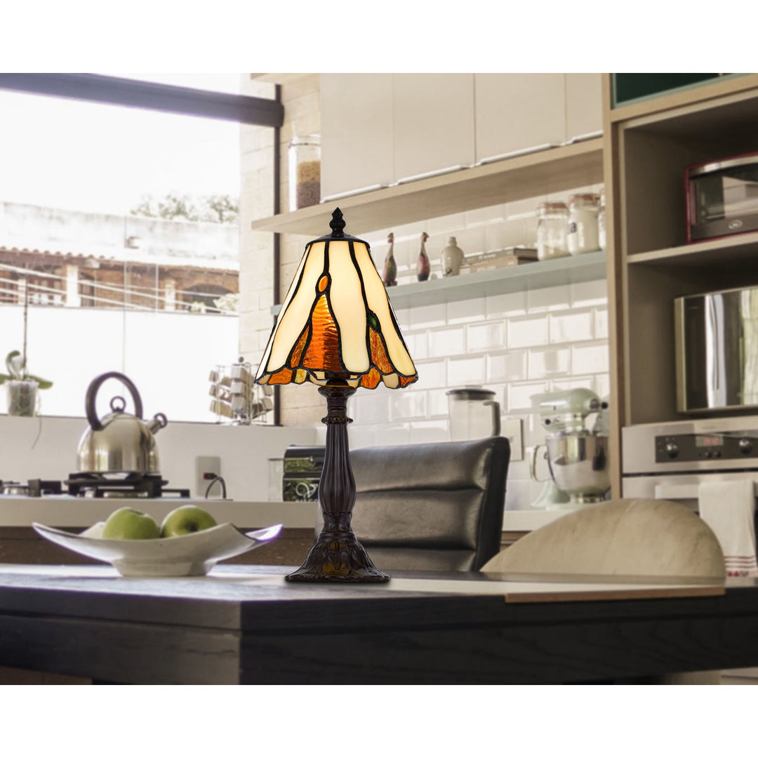 ##Antique Hardware## 40W METAL/RESIN TIFFANY ACCENT LAMP WITH INLINE SWITCH