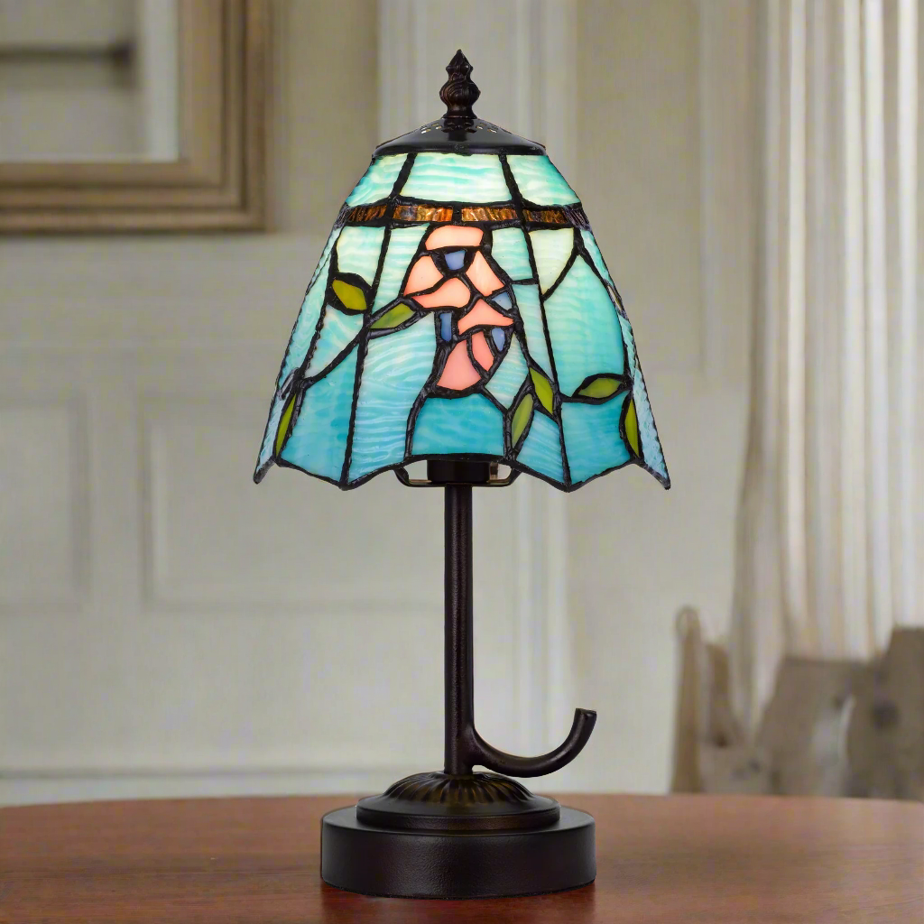 ##Antique Hardware## 40W METAL/RESIN TIFFANY ACCENT LAMP WITH INLINE SWITCH