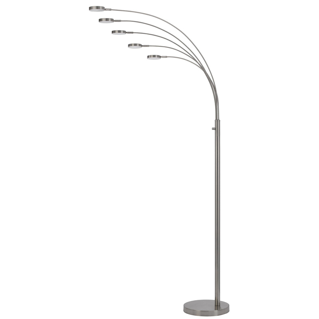 ##Antique Hardware## MALIBU INTERGRATED LED 8W X 5 METAL ARC FLOOR LAMP