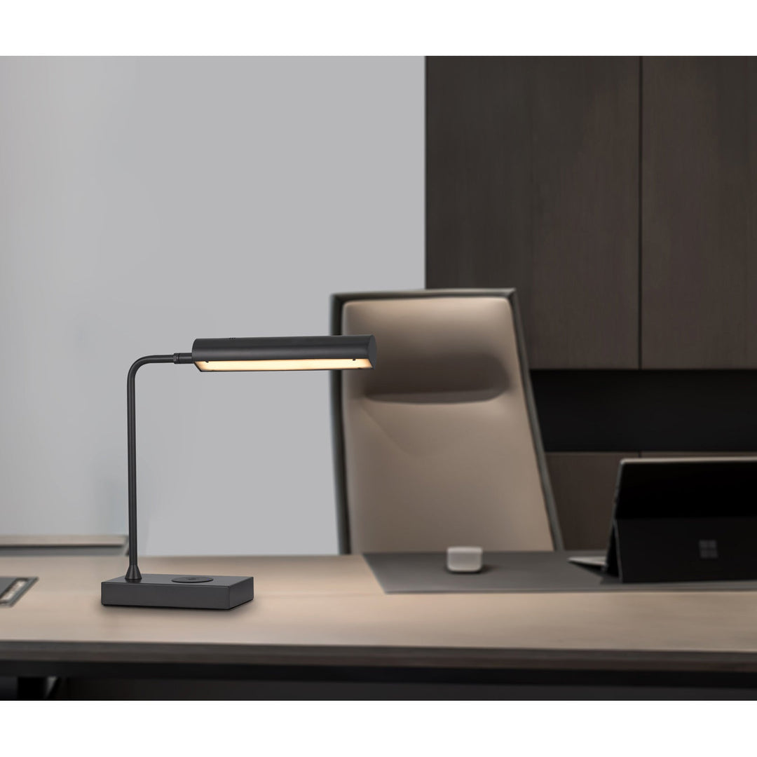 ##Antique Hardware## DELRAY 12W INTERGRATED LED METAL DESK LAMP WITH WIRELESS CHARGING PORT