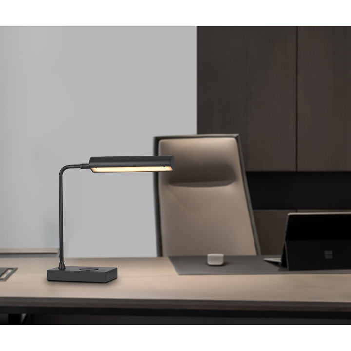 ##Antique Hardware## DELRAY 12W INTERGRATED LED METAL DESK LAMP WITH WIRELESS CHARGING PORT