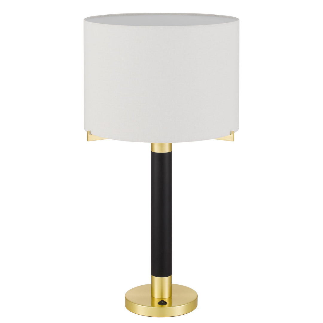 Antique Hardware GOLDSTON 100W METAL TABLE LAMP WITH DRUM HARDBACK FABRIC SHADE Table Lamp